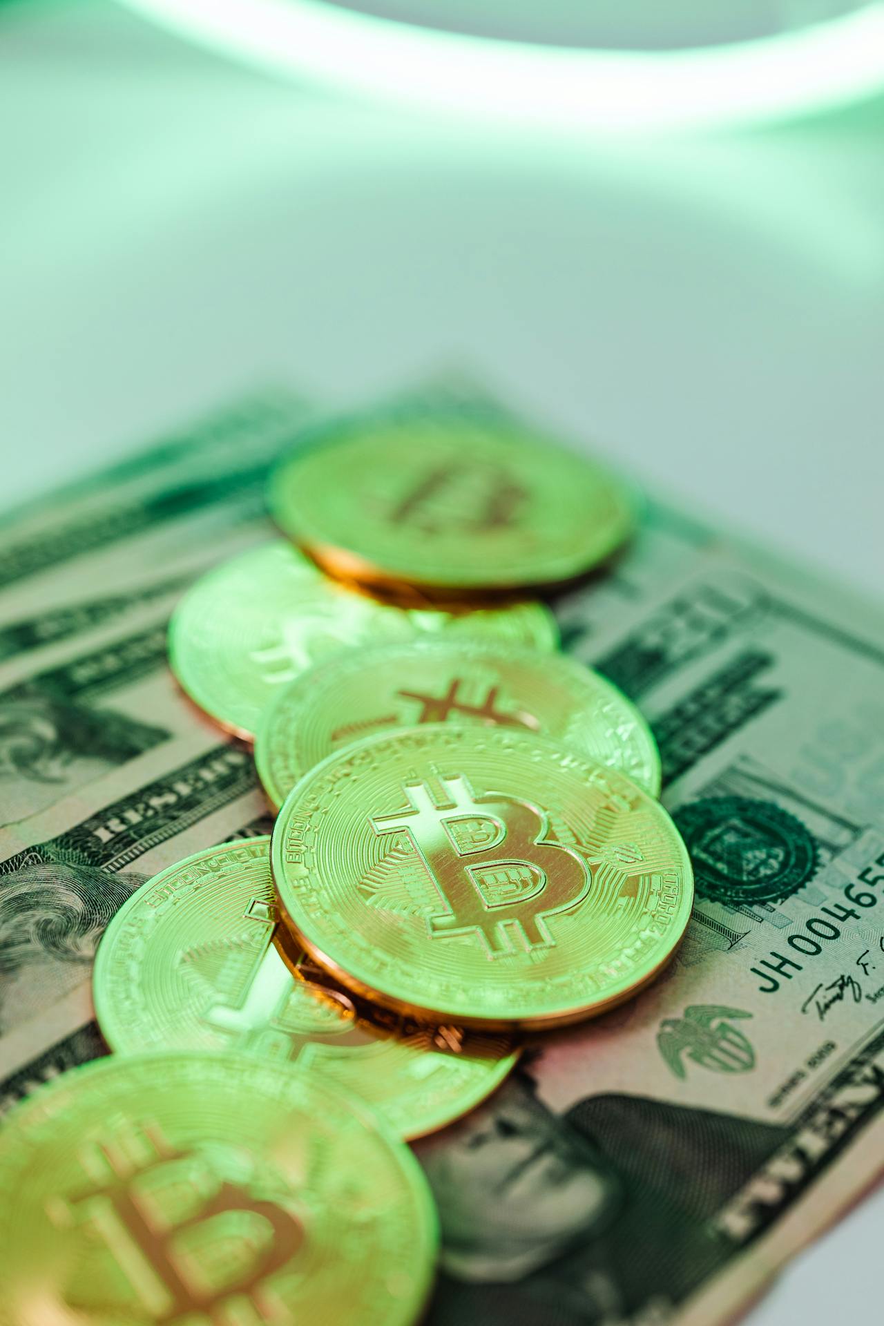 Bitcoin with a green hue
